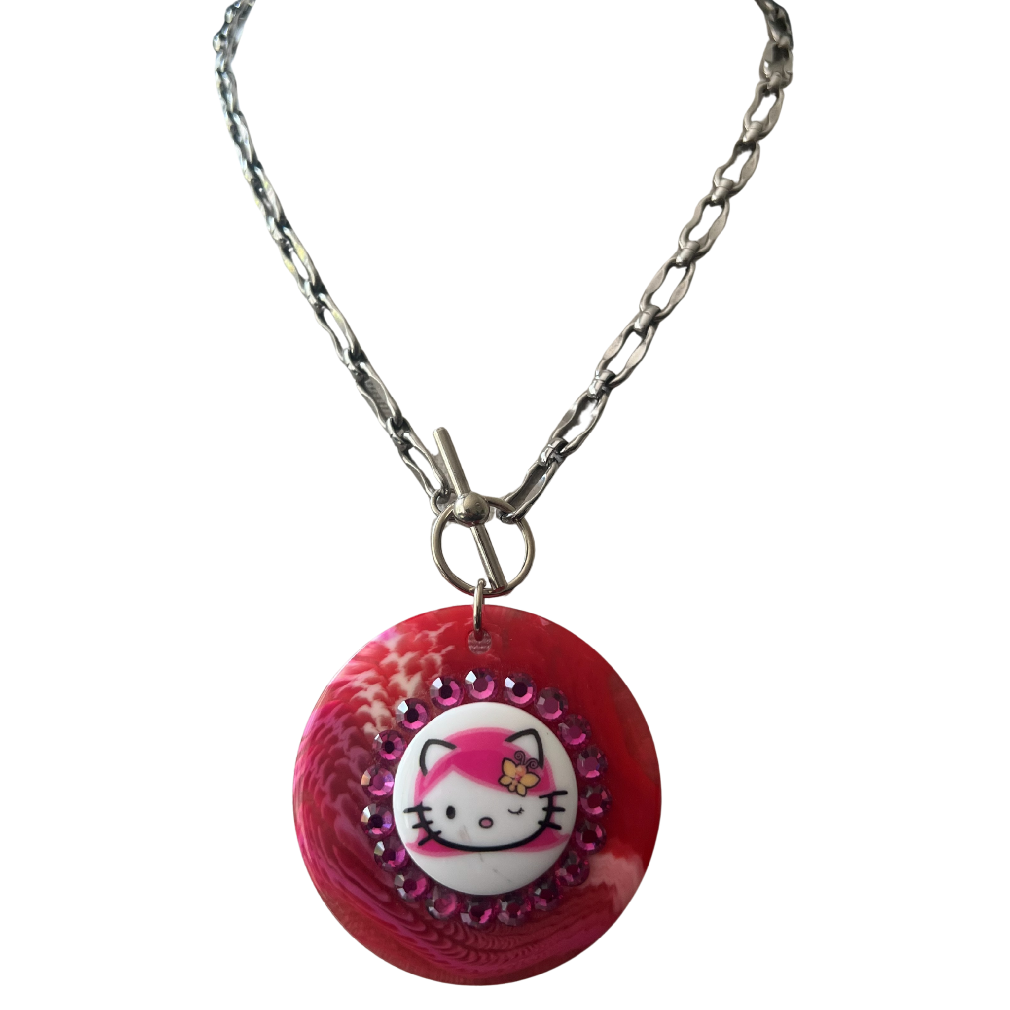 Tarina Tarantino Vintage Pink Head Collection Hello Kitty Necklace