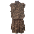(XL) 1 State Leopard Print Mini Dress with Flutter Sleeves