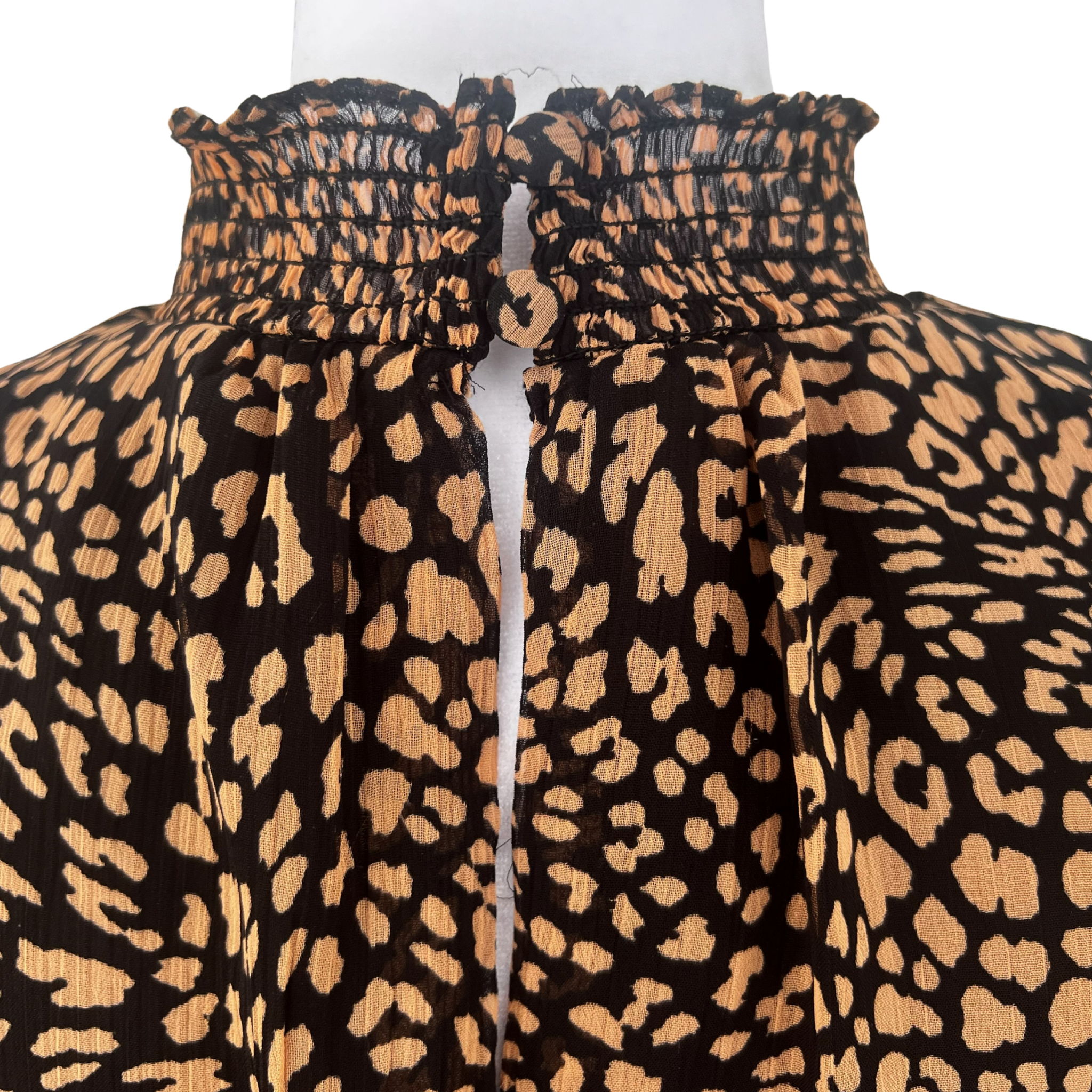 (XL) 1 State Leopard Print Mini Dress with Flutter Sleeves