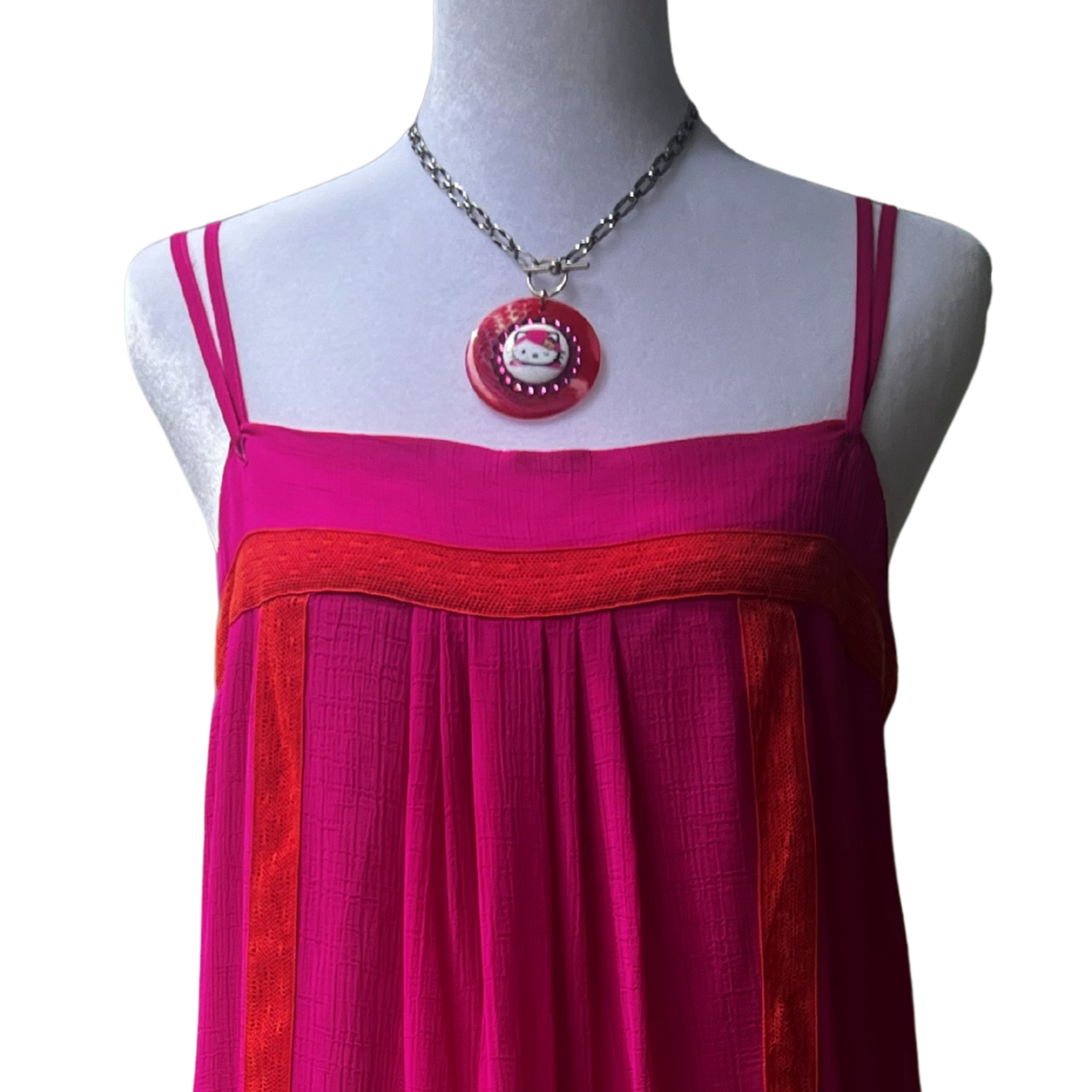 Tarina Tarantino Vintage Pink Head Collection Hello Kitty Necklace