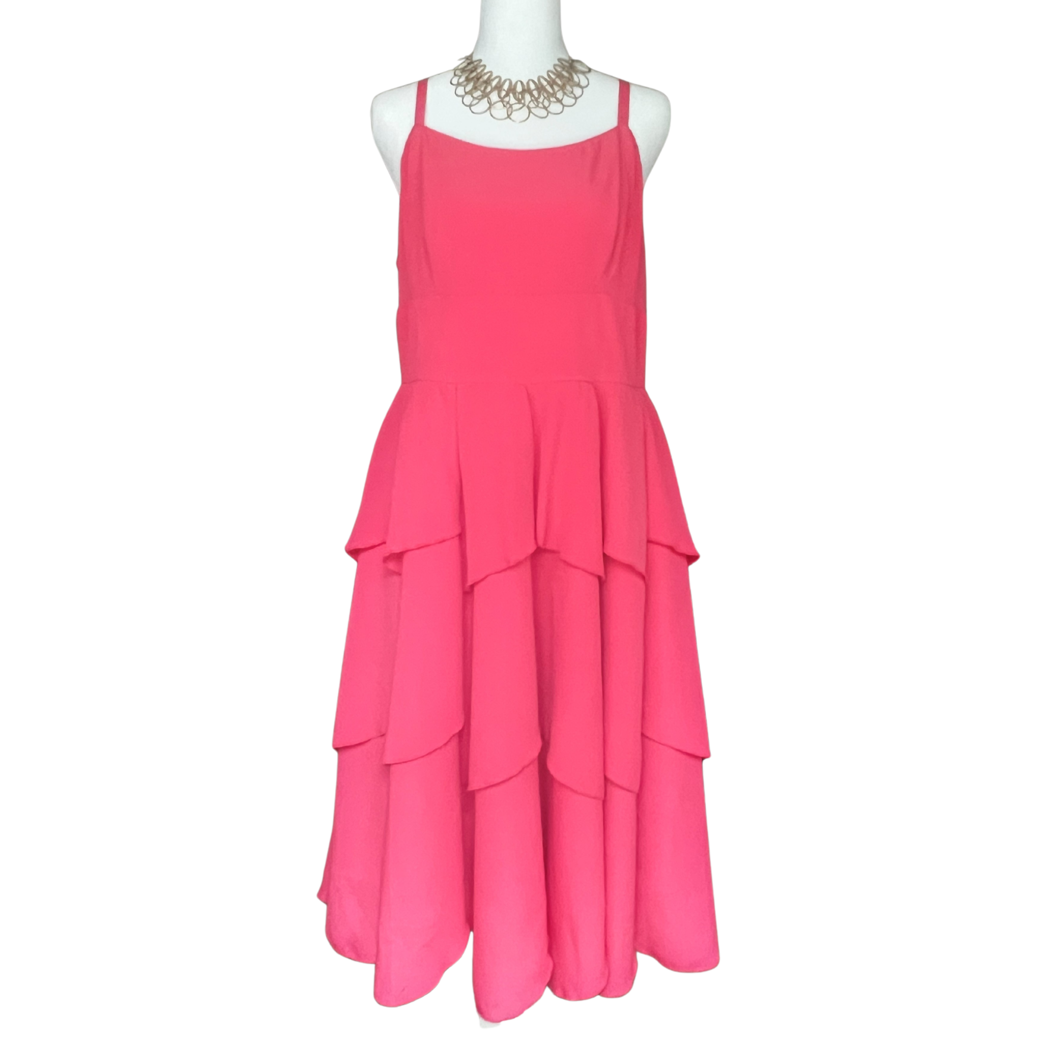 (Size 12) Merona Ruffle Layer Dress NWT with necklace!
