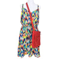(XL) Chevron Print Spaghetti Strap Dress + Coach Bag!